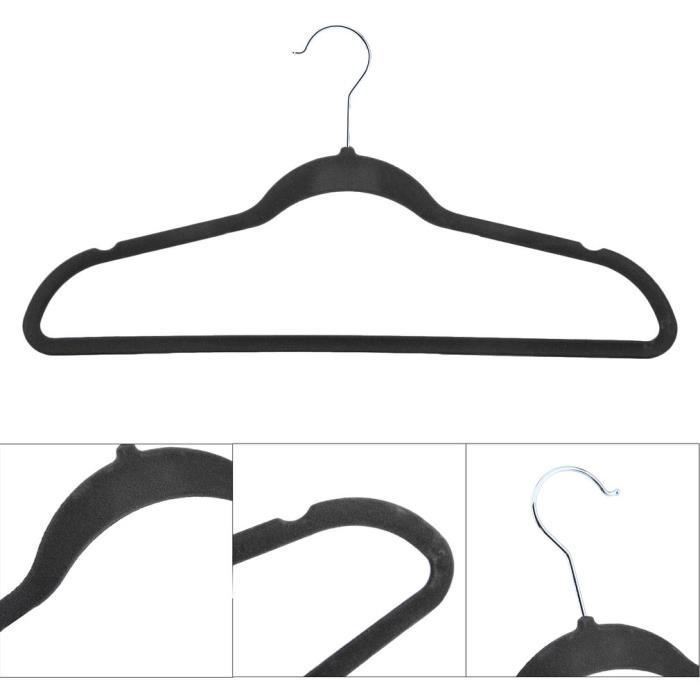 Lot De 15 Cintres Velours Antidérapants - Longueur 42 Cm, épaules Larges 5 Cm, Pour Manteaux Et Vestes
