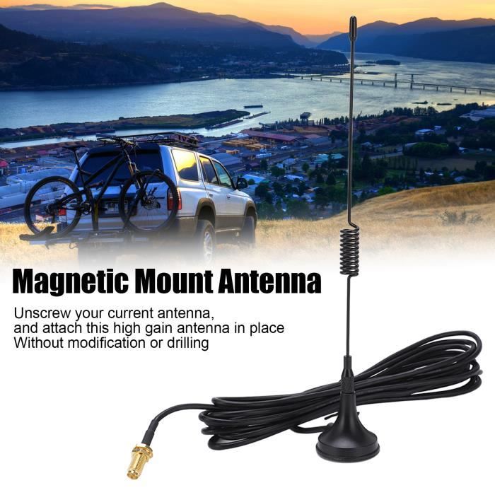 Antenne Magnétique Taxi Longue VHF - Kit Avec Connecteur BNC, Universelle, Noire, Garantie 1 An