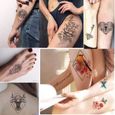 Yazhiji 41 Feuilles Fleurs Oiseau Tatouages Temporaires Imperméables et Body Art Tatouages Autocollant pour Hommes Femmes-3
