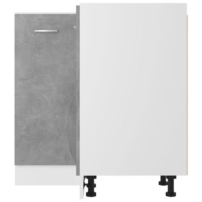 Meuble Bas De Cuisine Lyon Gris Béton 50x46x81,5 Cm - Armoire Avec Tiroir Et Étagères