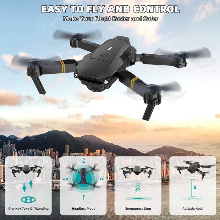 Drone avec Camera 4K avec Moteur Sans Balais, Drone pour Enfant et Debutant avec Vol de 36min, Quadcopter RC Jouets Cadeaux pour Enfants Anniversaire (Black Drone avec Camera 4K avec Moteur Sans Balais, Drone pour Enfant et Debutant avec Vol de 36min, Quadcopter RC Jouets Cadeaux pour Enfants Anniversaire (Black