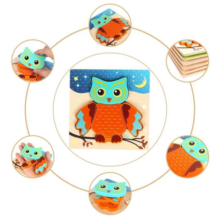 2PCS Puzzles En Bois Puzzles éducatifs et D'apprentissage pour Enfants 2PCS Puzzles En Bois Puzzles éducatifs et D'apprentissage pour Enfants