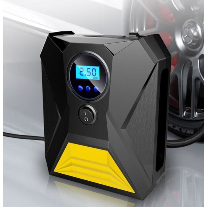 Pompe montée sur voiture, affichage numérique intelligent avec lumières,  pompe à pneus de voiture, pompe de voiture portative sans fil