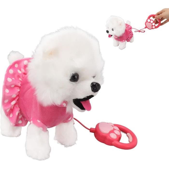 Chien Jouet Électronique En Peluche – Marche Et Aboie – 16 Cm – Interactif Avec Collier Ajustable Et Sac De Transport – Dès 3 Ans