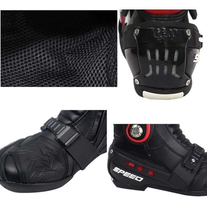 Bottes Moto Homme Décontractées Antidérapantes Respirantes - Chaussures Motard Protection Cheville & Orteils Pour Route & Street