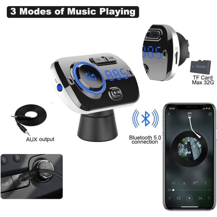FM Bluetooth Transmitter Auto - Mit Schnellladung & Freisprechanlage
