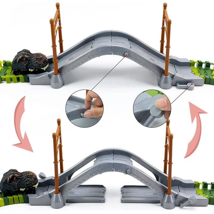 Circuit Voiture Dinosaure Enfant Avec LED - 185 Pièces Jouet Éducatif Pour Garçons Filles 2-6 Ans