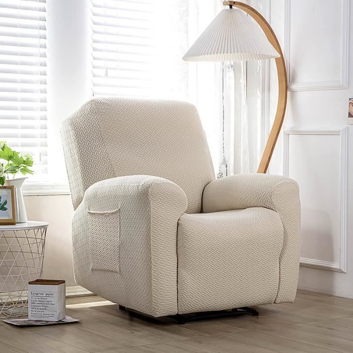 Jaotto Housse de Fauteuil Relax Extensible 1 Place avec Poche, Couverture de Chaise Canapé Jaotto Housse de Fauteuil Relax Extensible 1 Place avec Poche, Couverture de Chaise Canapé