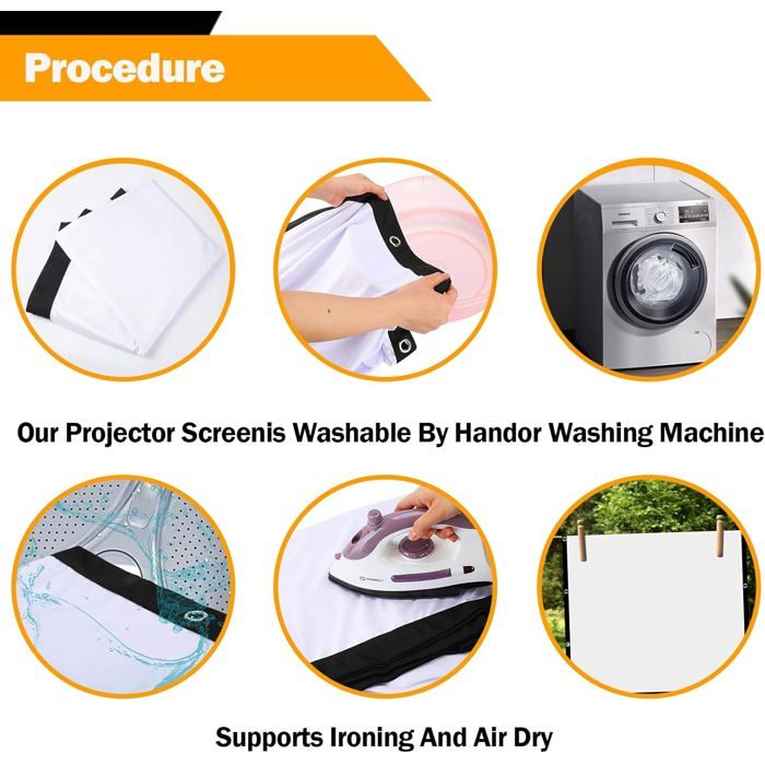 Écran De Projection 254 Cm (100") Pliable 16:9 4K – Anti-Plis, Anti-Lumière, Portable Pour Home Cinéma & Extérieur