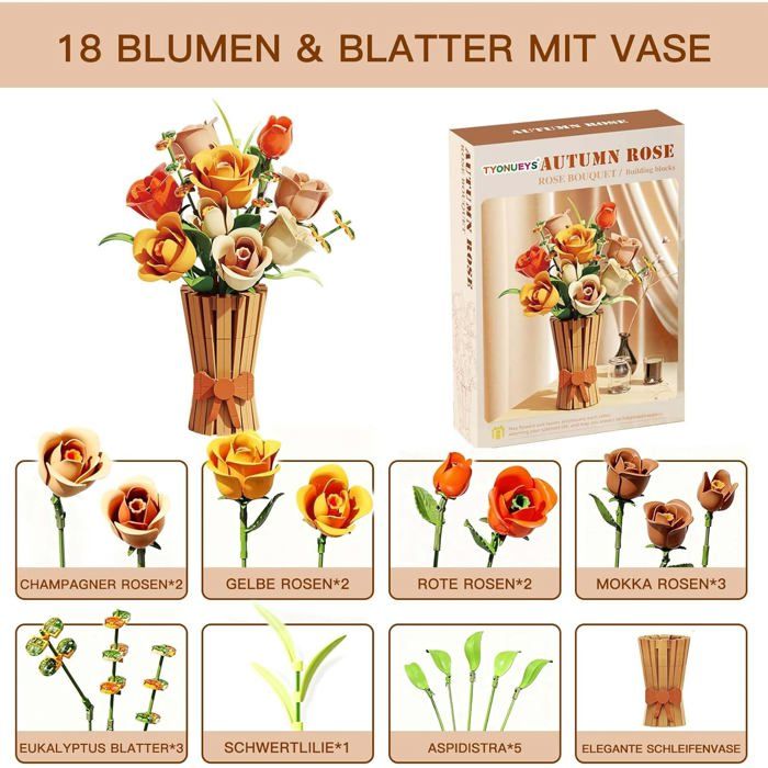 Jeu D'Assemblage NGMV1 Fomantic Fleur Bouquet Bloc De Construction