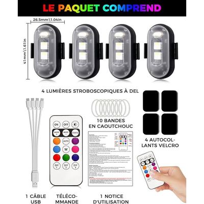 JIZZU 4 STKS Draadloze LED Stroboscooplichten met Afstandsbediening, 8 Kleuren USB Oplaadbaar Anti Collision Waarschuwingslicht, Waterdichte Hoge Helderheid Mini Knipperende Led Lichten voor Auto JIZZU 4 STKS Draadloze LED Stroboscooplichten met Afstandsbediening, 8 Kleuren USB Oplaadbaar Anti Collision Waarschuwingslicht, Waterdichte Hoge Helderheid Mini Knipperende Led Lichten voor Auto