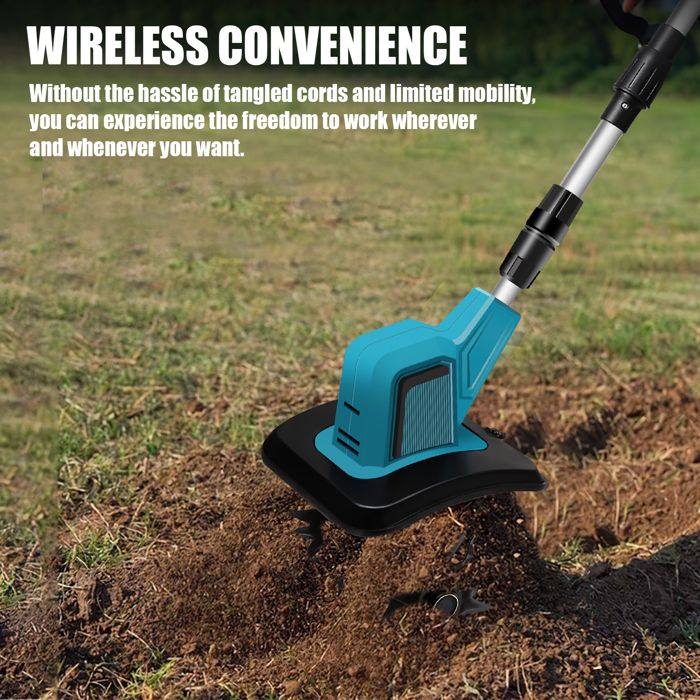 SHALL Motoculteur 21V Sans Fil – 2 Batteries + Chargeur Inclus, Largeur 22,8 Cm, Profondeur 16,8 Cm – Parfait Pour Bêcher, Aérer Et Désherber Jardin Et Pelouse