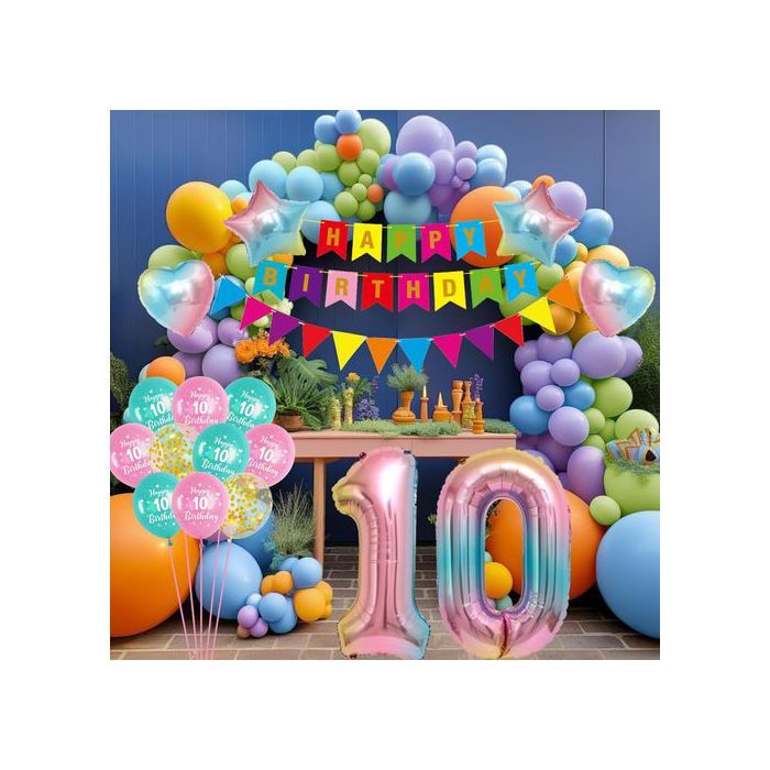 Décoration Anniversaire Boho, Ballons Anniversaire Fille Avec Bannière Décoration Anniversaire Boho, Ballons Anniversaire Fille Avec Bannière