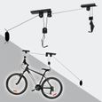 Support Ascenseur Vélo 20 kg Porte-Bicyclette Rangement Garage Stockage Plafond Élévateur - Noir-0