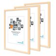 Lot de 3 Cadres 10x15 cm Moderne Argent en MDF avec vitre en Acrylique Comprenant Accessoires//Collage de Photos//galerie dimages//Multi Cadre Photo Mural
