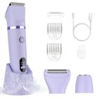Scttomon Épilateur Rasoir Femme 3-en-1 Multifonction, Tondeuse Bikini, Tondeuse Corps, Étanche IPX7, Écran LED (Violet)