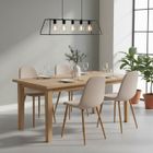 FurnitureR Lot de 4 Chaises de Salle à Manger Tissu Pieds en Métal Scandinaves Confortables Pour Cuisine Salle à Manger Salon,