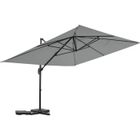HABITAT ET JARDIN Parasol jardin déporté en aluminium "Sky 4" - 3 x 4 m - Gris