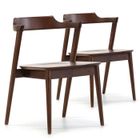 VS VENTA-STOCK Pack 2 chaises Venus, Couleur Noyer, Bois Massif, 58 cm x 57,5 cm x 76 cm