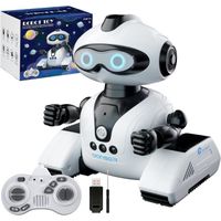 Jouet Robot pour Enfants - Marque - Modèle - Blanc - Rechargeable USB - 3 ans - Chenille - Musique et Yeux LED