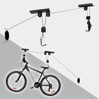 Support Ascenseur Vélo 20 kg Porte-Bicyclette Rangement Garage Stockage Plafond Élévateur - Noir