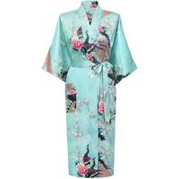 Honofash Kimono Japonais en Satin 1-2 Manches Luxueux et Sexy Femme
