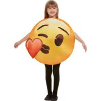 Déguisement Emoji bisou cœur fille et garçon- Funidelia- 111659- Émoticône, Whatsapp, Originaux et Drôle - Jaune- carnaval et Noel