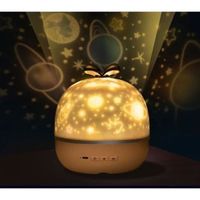 Veilleuse Enfant Lampe Etoile Projecteur 360Rotation Musicale VeilleuseLED Veilleuse Ciel Etoilé Bébé pour Anniversaire Noël