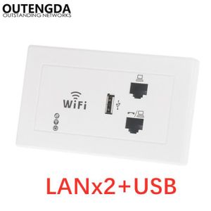 POINT D'ACCÈS LAN BLANC x2 USB-Point d'accès sans fil mural, 300