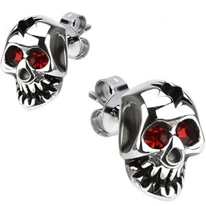 Boucles D'oreilles Tête De Mort Dormeuses - Plaqué Argent & Pendentifs Métal - Neuf étiqueté