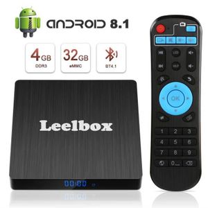 BOX MULTIMEDIA Leelbox TV Box Android 8.1【4Go+32Go】 Q4s Boîtier T