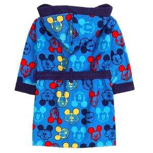 PEIGNOIR Peignoir Mickey bleu 3/4 ans avec capuche pour garcon ( couleur fond bleue )