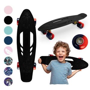 SKATEBOARD - LONGBOARD QKIDS GALAXY Skateboard - Roues en polyuréthane 6 cm - ABEC-7 - De 3 ans à 50 kg - noir