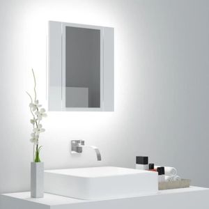 COLONNE - ARMOIRE SDB BETTEVE Armoire à miroir de bain à LED Blanc brillant 40x12x45 cm