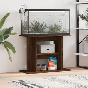 SOUS MEUBLE Support pour aquarium chêne marron 80x35x60cm bois