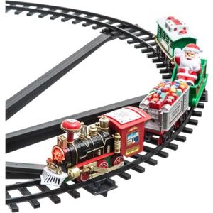 Train électrique de Noël Son et Lumière Décor de Noël Enfant Cadeau 20 Pièces