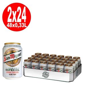BIERE 2 x 24 canettes de 0,33 L San Miguel Especial Lager Espagnole 5% Vol, dépôt inclus - jetable