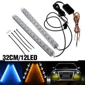 VIGORFLYRUN PARTS LTD 2 Pcs 45 cm Flexible Tube Souple LED Bande De Lumi/ère Voiture DRL Feux de Jour Phare Antibrouillard Lampe Ange Yeux Clignotants 5 W