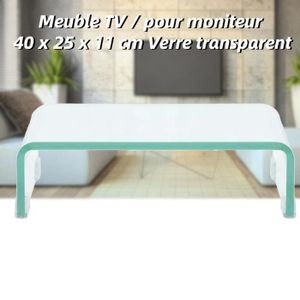 MEUBLE TV Meuble TV transparent VBESTLIFE - 40 x 25 x 11 cm - Verre trempé - Support pour moniteur