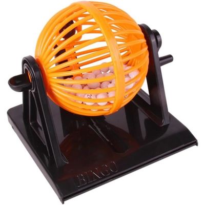 Jeu De Bingo Complet – Cage Métal 21 Cm, 75 Boules, 2 Plateaux, 18 Cartes, 150 Jetons – Famille