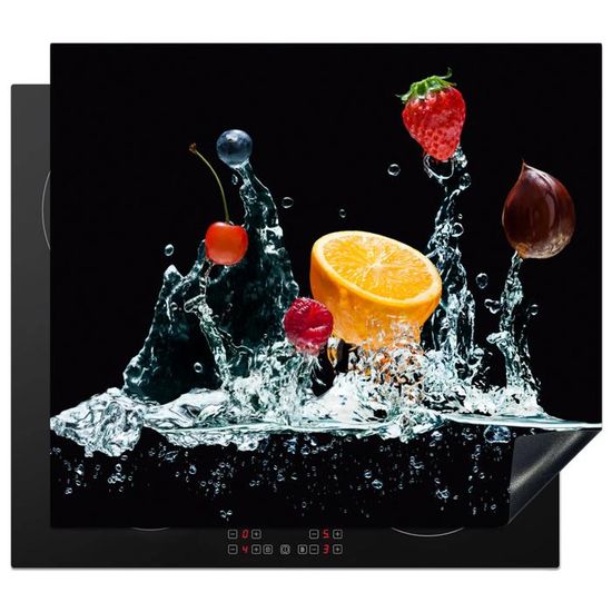 TMK ArtDeko - Lot De 2 Plaques De Protection Universelles Pour Table De Cuisson 65 X 52 Cm | Verre Trempé Décoratif Vin & Élégance