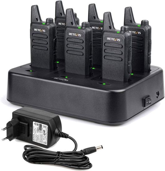Retevis RT622 Walkie Talkie, Oplaadbare Mini Walkie Talkies, PMR446 Licentievrij 16 CH, VOX Squelch Scan CTCSS/DCS, Portofoon met USB-oplaadkabel, Volwassenen, Activiteiten (Zwart, 4 Stuks