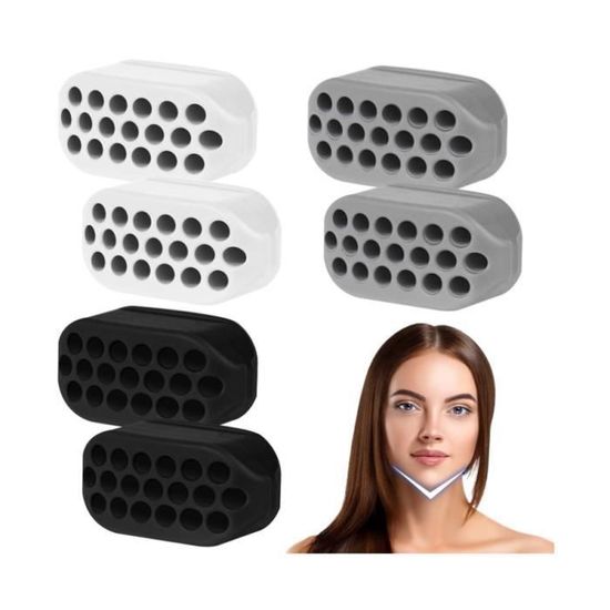 6 Exercices De Mâchoire En Silicone - 3 Niveaux De Résistance (blanc, Gris, Noir) - Pour Débutant à Avancé