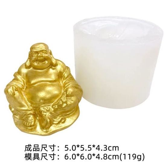 Moule Bougie Résine Moule En Silicone Bouddha Pour Bougies Et Fondant - Réutilisable, Qualité Alimentaire - Pour Loisirs Créatifs, Résine, Savon - Petit Format Moule Créatif Savon Bougie