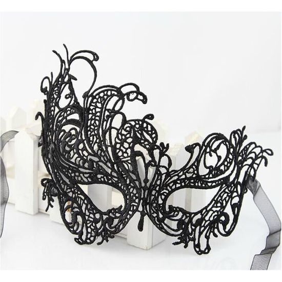 Noir Dentelle Oeil Masque Vénitien Masquerade Masque Déguisement femme tissu nouveau 