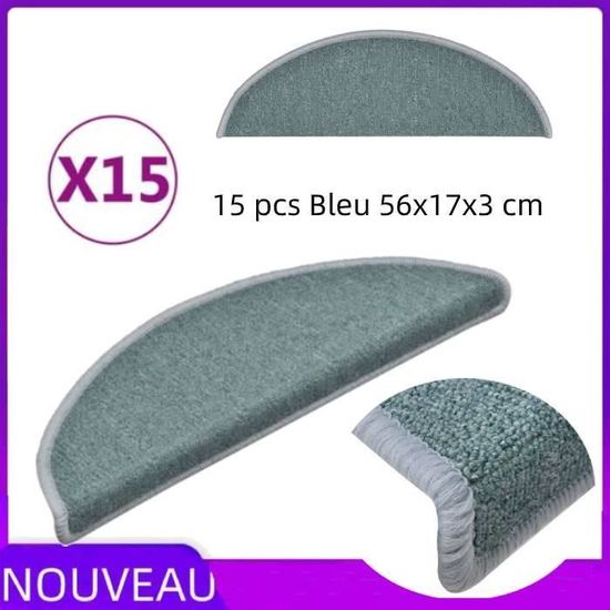 Tapis d'escalier auto-adhsifs 15 pcs Gris et beige 65x21x4 cm - Meubles Pratiques et Éco-responsables pour Votre Habitat