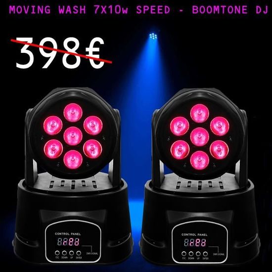 PACK jeu de lumière de 2 Lyres Wash 7X10W BOOMTONE DJ puissantes  RGBW DMX - PA DJ SONO MIX idéal soirée dansante mariage