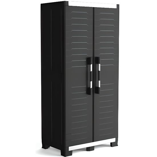 Armoire haute de rangement KETER Noir 3 étagères Profilés