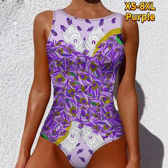 Maillot De Bain 1 Pièce Femme - Monokini Uni Avec Bandeau Et Drapé
