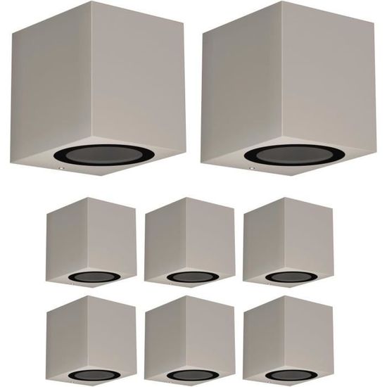 ALSE 2x Faretti A Parete Per Esterni IP54 – Downlight LED GU10 Bianco Opaco – Angolare 68x80x75 Mm - 4
